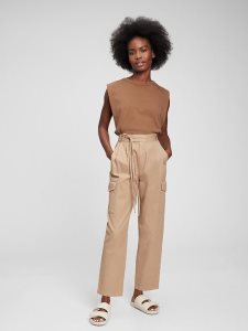 Gap High Rise Falten Cargo Khaki Braun | 6519-NJPGS
