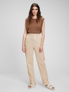 Gap High Rise Falten Khakis Beige | 0845-TYBXV