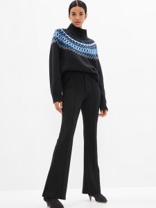 Gap High Rise Ponte Split Flare Schwarz | 0642-DLEXH