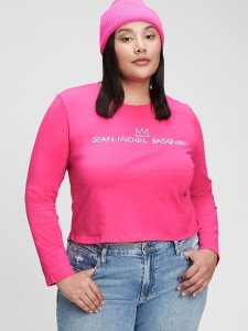 Gap Jean-Michel Basquiat Graphic Rosa Fuchsie | 7043-YJTPD