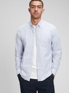 Gap Klassische Oxford in Untucked Fit Blau | 9853-KBXEO