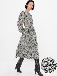 Gap LENZING ECOVERO Cutout Midi Schwarz Weiß | 2306-RKESL