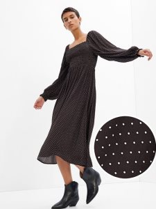 Gap LENZING ECOVERO Smocked Midi Braun | 9701-JTYPR