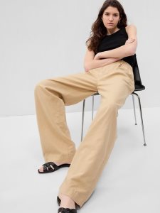 Gap Linen-Baumwoll Falten Braun | 4386-DNMOP