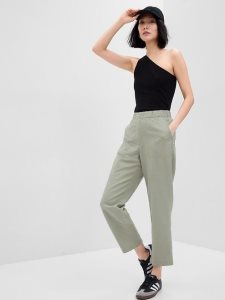 Gap Linen-Baumwoll Pull-On Olivgrün Grün | 8732-WIFAE