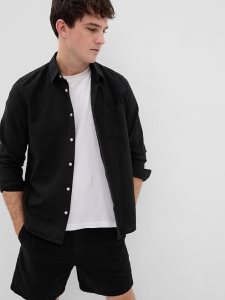 Gap Linen-Baumwoll Schwarz | 8794-DNPJO