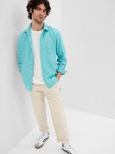 Gap Linen-Baumwoll Türkis | 4291-JFNEI