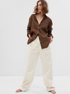 Gap Linen Boyfriend Braun | 9065-LXWNG