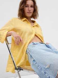 Gap Linen Boyfriend Gelb | 8057-DEPZT
