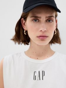 Gap Logo Muscle Ärmellose Weiß | 0249-KPJAD