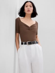 Gap MicroRib Sweetheart Braun | 5674-NBZEY