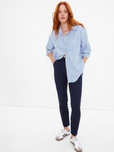 Gap Mid Rise BiStretch Slim Navy Blau | 6198-ZUXWM