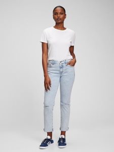 Gap Mid Rise Girlfriend Blau Waschen | 6308-THBVL