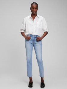 Gap Mid Rise Girlfriend Hellwaschen | 9058-CJTUO