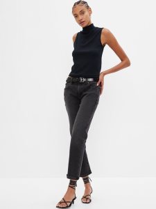 Gap Mid Rise Girlfriend Schwarz | 9872-FILYP