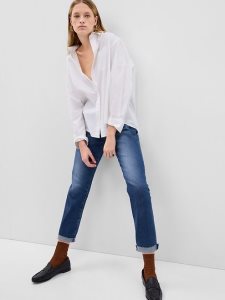 Gap Mid Rise Girlfriend Waschen | 5389-ZFMCO