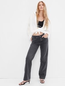 Gap Mid Rise Organic Baumwoll 90s Loose Schwarz | 1659-JGBXF