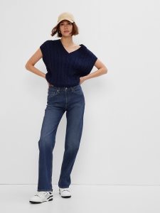 Gap Mid Rise Organic Baumwoll 90s Loose Dunkelindigo | 8627-MVQLY