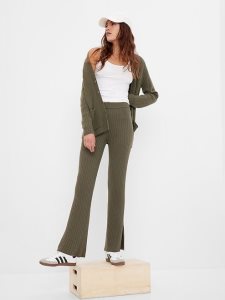 Gap Mid Rise Split Flare Olivgrün Grün | 3960-WOQSG