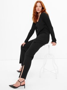 Gap Mid Rise Split Flare Schwarz | 6897-CXGNY