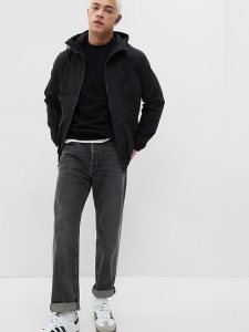 Gap Mit Kapuze Zip-Up Schwarz | 2359-NORWZ