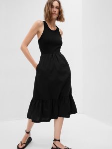 Gap Mixed Media Midi Schwarz | 5768-TCDZI
