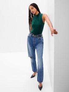 Gap Mockneck Velour Grün Tiefesgrün | 9413-UANTB