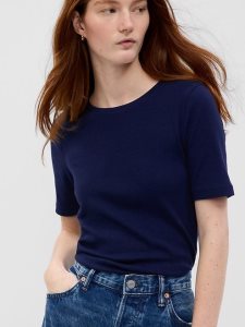 Gap Modern Kurzes Sleeve Navy Blau | 8064-TOIEX