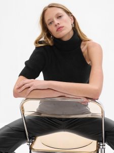 Gap One-Shoulder Turtleneck Schwarz | 0642-LIGTX