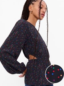 Gap Peplum Cutout Schwarz Mehrfarbig | 9857-TLYRN