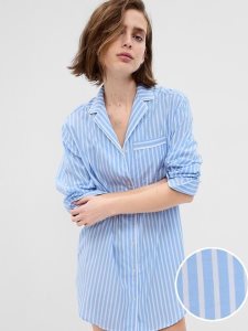 Gap Poplin PJdress Blau Weiß | 5398-UCGLN