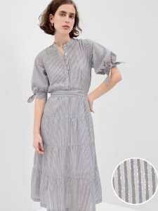 Gap Popover Metallic Stripe Midi Blau Metal | 9167-JAQDE