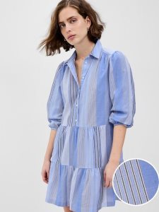 Gap Puff Sleeve Blau Mehrfarbig | 7143-PNYAW