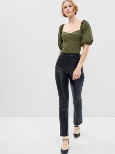 Gap Puff Sleeve Crop Grün | 1649-KVJAW