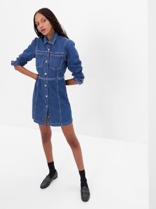 Gap Puff Sleeve Denim Waschen | 4873-QXIPJ