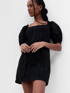 Gap Puff Sleeve Eyelet Mini Schwarz | 3218-ZOWTC