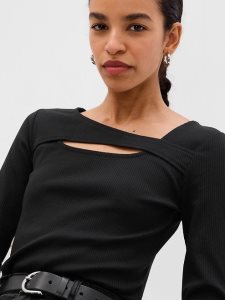 Gap Rib Crossover Cutout Schwarz | 6739-ROGAY