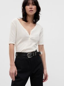 Gap Rib Henley Weiß | 7183-OEHZV