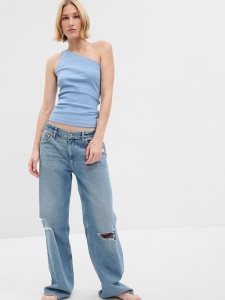Gap Rib One-Shoulder Blau | 9852-KSAQF