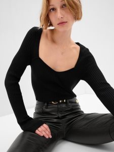 Gap Rib Sweetheart Schwarz | 9375-KCHRV