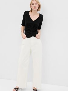 Gap Ruched Rib Schwarz | 5074-ALGVI