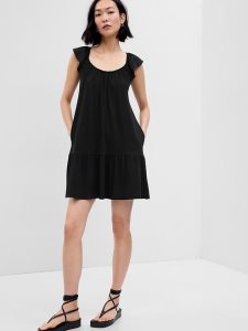 Gap Ruffle Hem Mini Schwarz | 5849-QYOJD