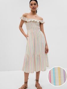 Gap Ruffle Neck Midi Mehrfarbig | 5786-XGVMT
