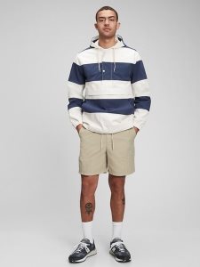 Gap Rugby Stripe Pullover Mit Kapuze Blau | 5902-BYUJO