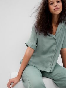Gap Satin PJ Olivgrün Grün | 7053-CALEJ