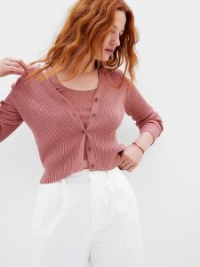 Gap Schlank Rib Rosa Rosa | 0351-QBSVR