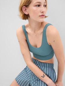 Gap Seamless Gerippt Blau | 4295-YQXRN