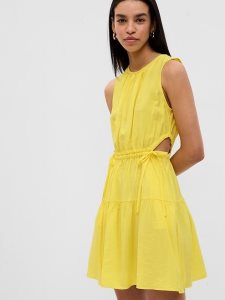 Gap Side-Tie Cutout Mini Hellzitrone Gelb | 9623-QTGJY