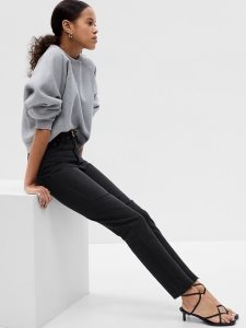 Gap Sky High Rise Cheeky Gerade Schwarz | 2675-NOUHA