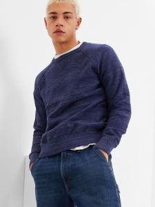 Gap Slub Baumwoll Raglan Crewneck Navy | 6740-FCEBM